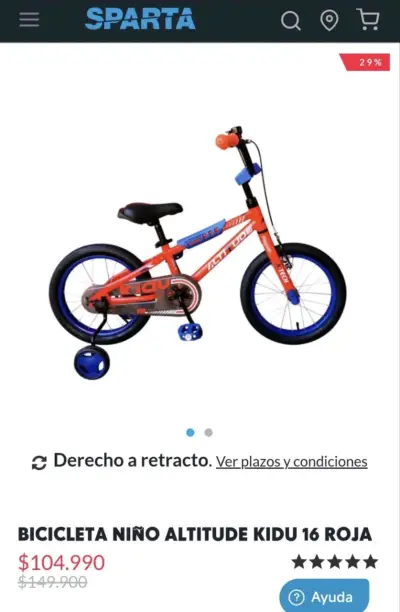 Bicicleta para niño Altitude Kidu 16 roja - miniatura 1