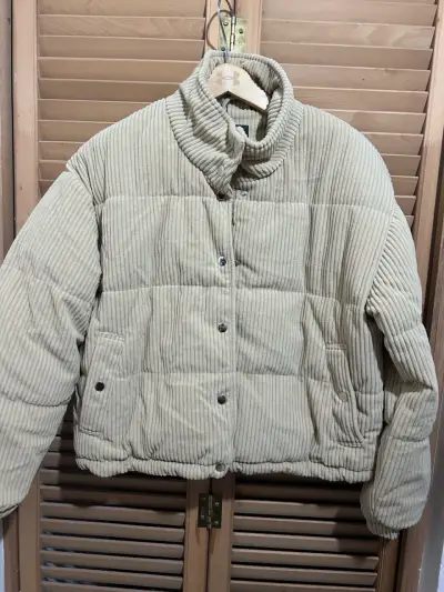 Chaqueta de pana beige para mujer - miniatura 1