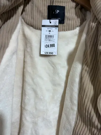 Chaqueta de pana beige para mujer - miniatura 2