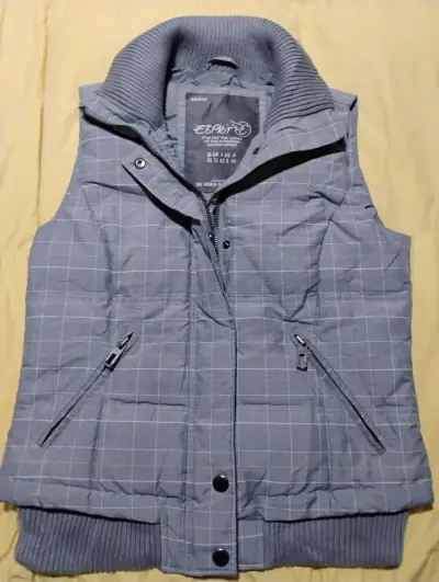 Chaqueta sin mangas gris a cuadros Esprit - miniatura 1
