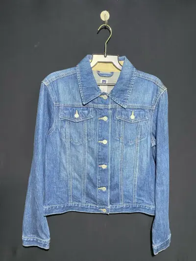 Chaqueta de mezclilla azul GAP para mujer - miniatura 1