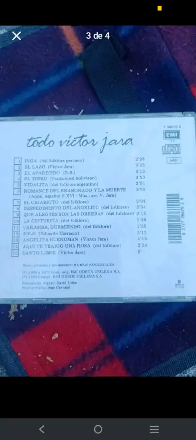CD Todo Víctor Jara Álbum Musical - miniatura 3