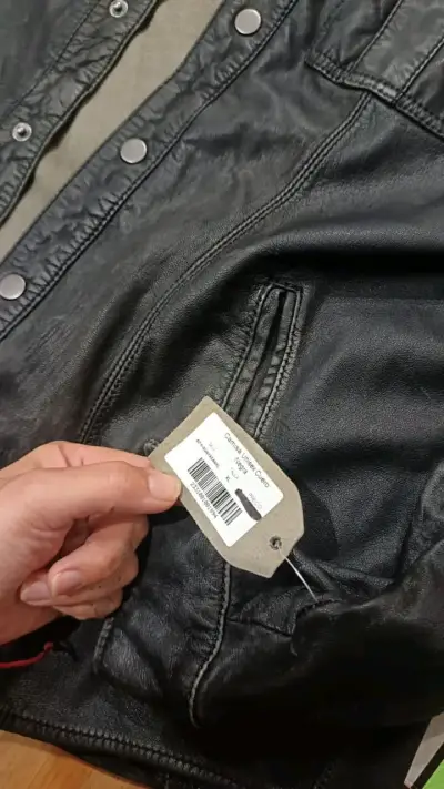 Camisa de cuero negro unisex BOR - miniatura 3