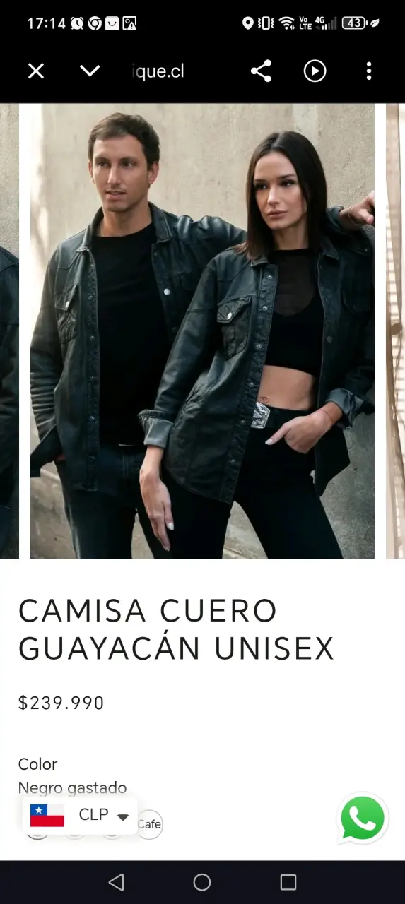 Camisa de cuero negro unisex BOR - 5