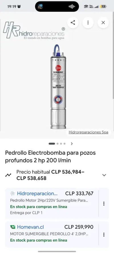 Electrobomba Pedrollo para pozos profundos 2 HP - miniatura 1