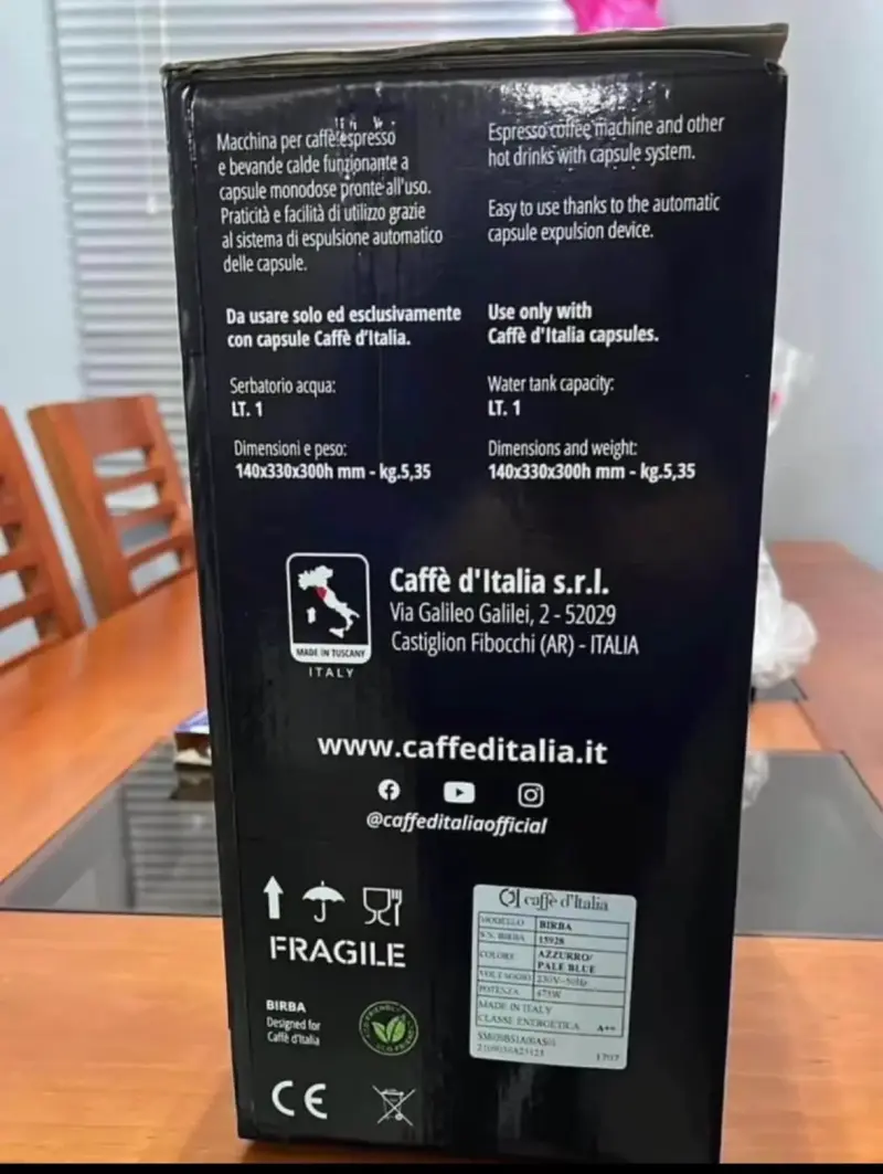 Máquina de Café Espresso Caffè d'Italia Birba - 3