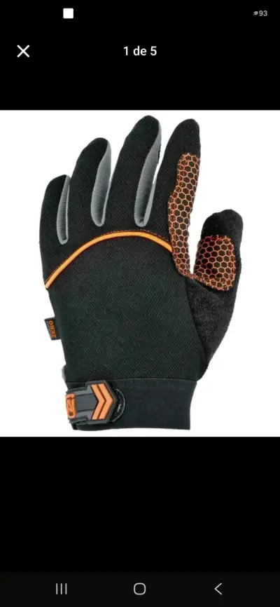 Guantes Activex de trabajo negros refuerzo naranja - miniatura 1