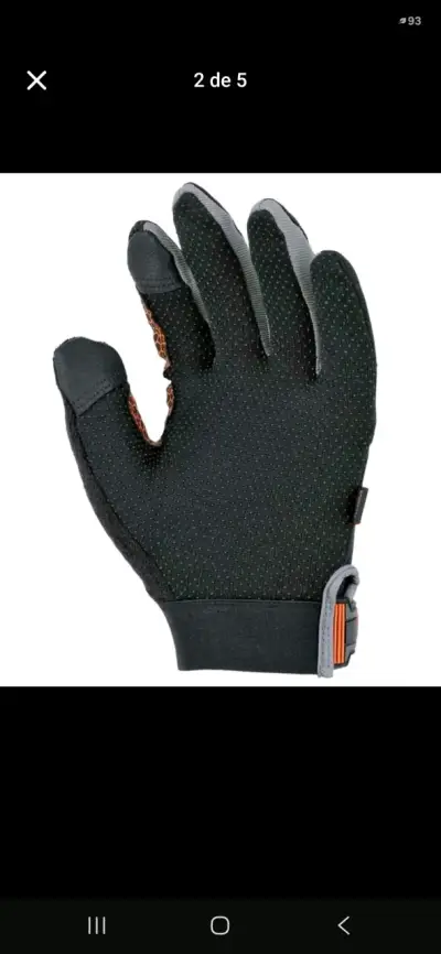 Guantes Activex de trabajo negros refuerzo naranja - miniatura 2