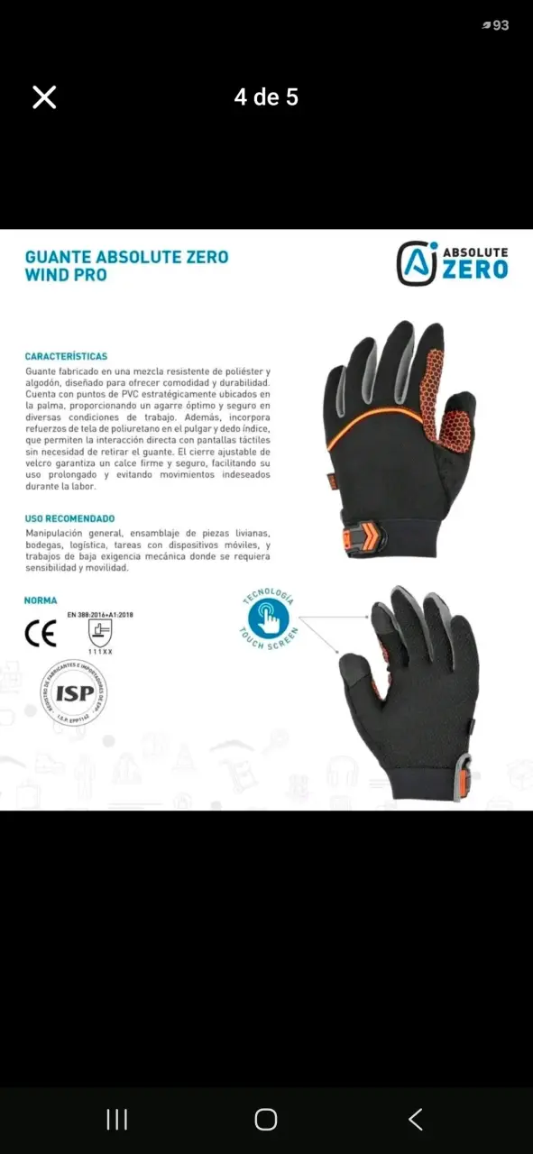Guantes Activex de trabajo negros refuerzo naranja - 6