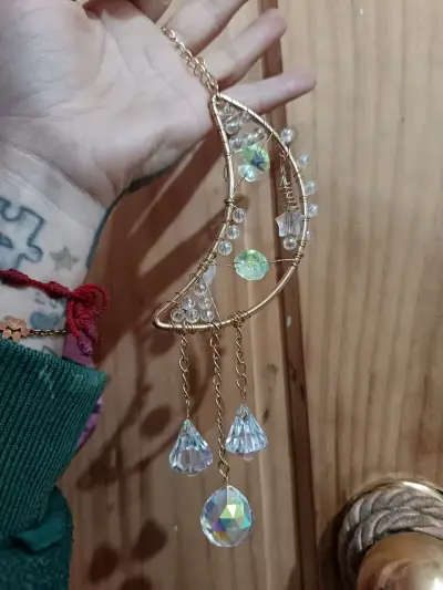 Atrapasol de luna con cristales - miniatura 1