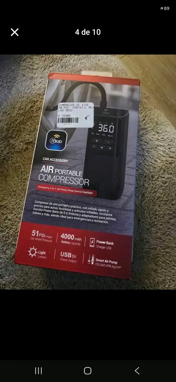Compresor de Aire Power Bank MLAB Portátil Auto - 2