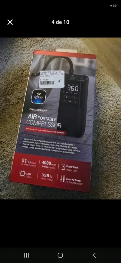 Compresor de Aire Power Bank MLAB Portátil Auto - miniatura 2