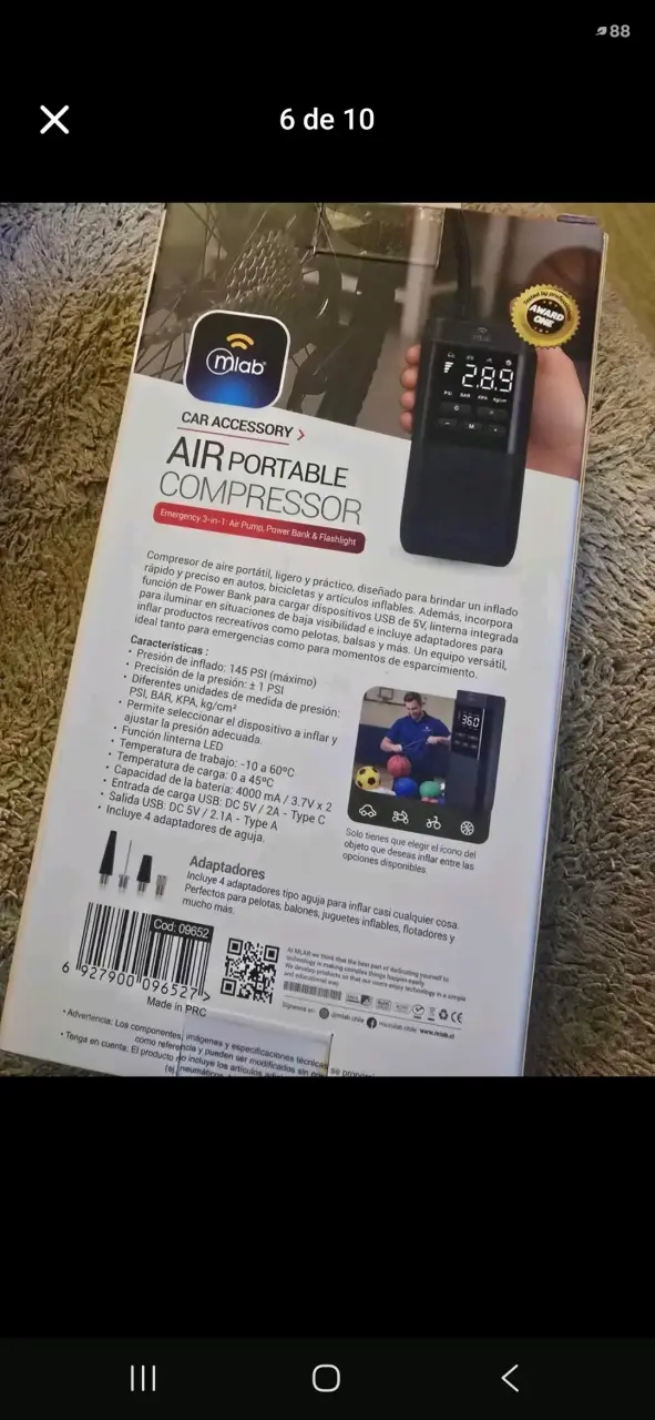 Compresor de Aire Power Bank MLAB Portátil Auto - 3