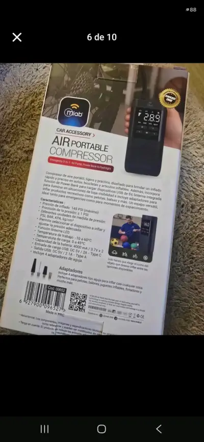Compresor de Aire Power Bank MLAB Portátil Auto - miniatura 3