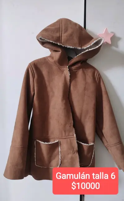 Abrigo gamulán marrón con capucha para niños - miniatura 1
