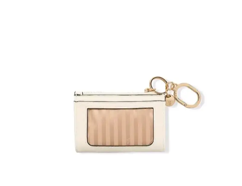 Tarjetero plegable con llavero blanco Victoria's Secret - 3