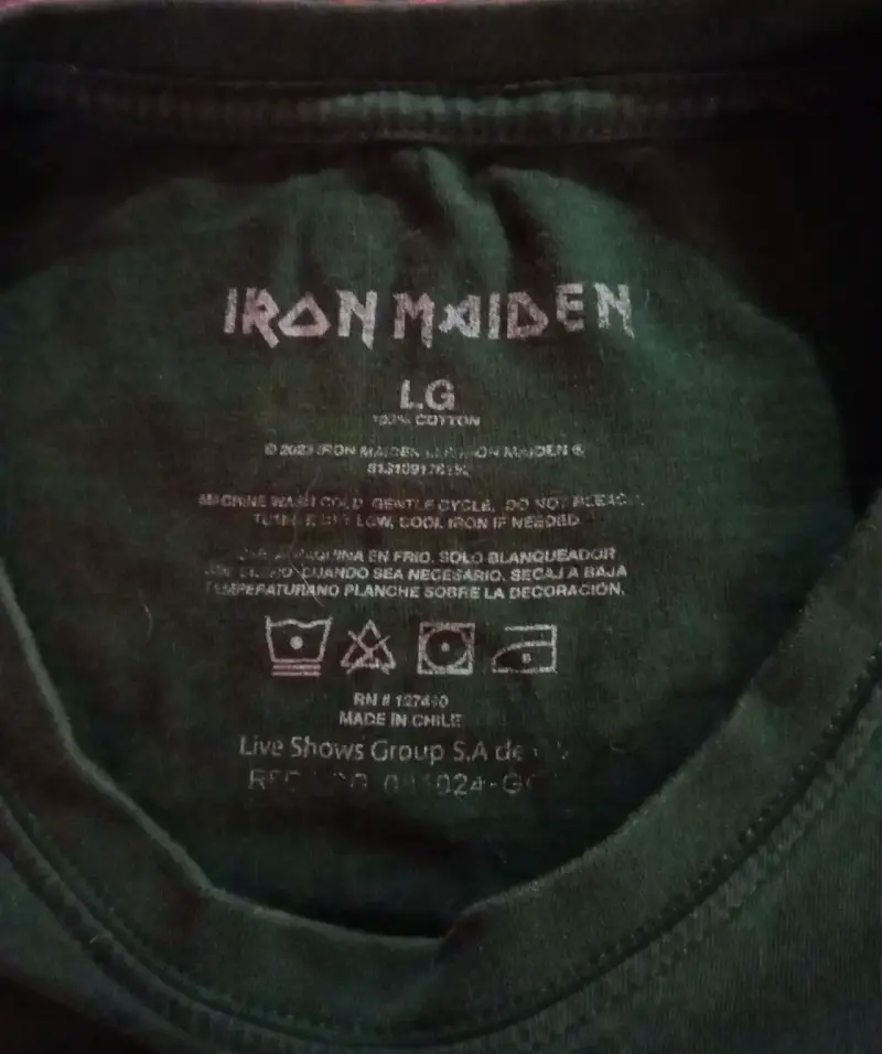 Polera Iron Maiden Tour 86/87 Talla L - 3