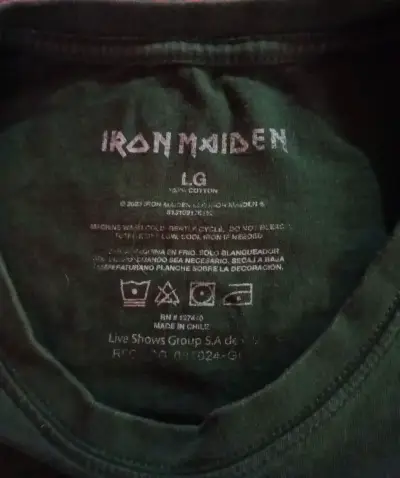 Polera Iron Maiden Tour 86/87 Talla L - miniatura 3