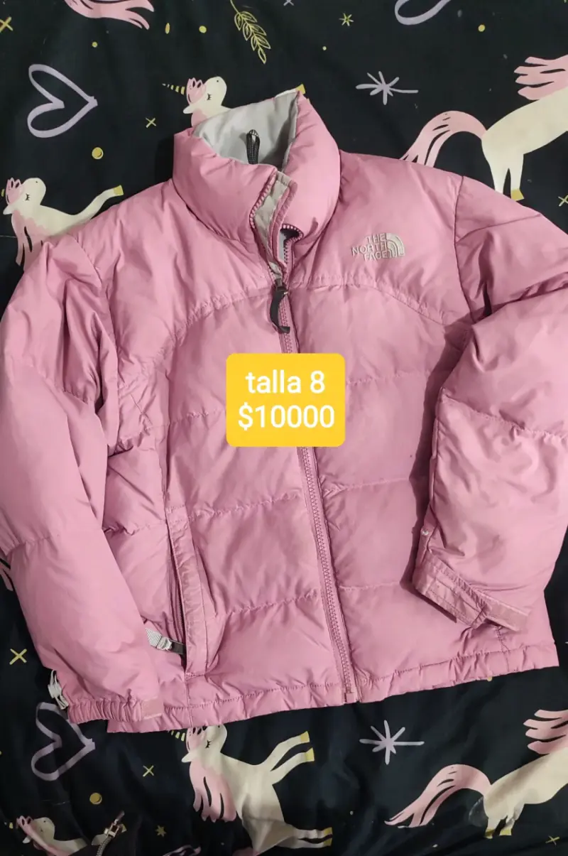 Abrigo de niña rosa con capucha talla 10 - 3