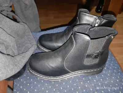 Botines de cuero negro con cierre lateral - miniatura 3
