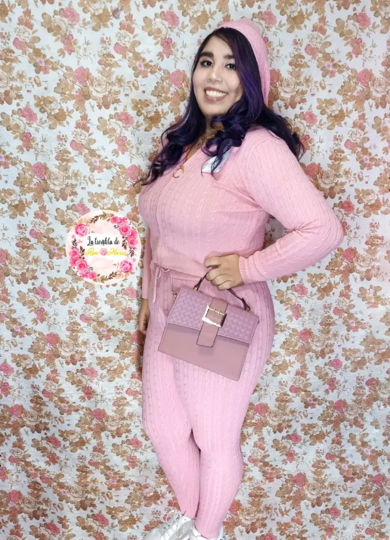 Conjunto lanilla  en color rosa - 2
