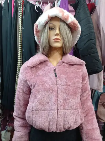 Chaqueta teddy Rosada para Mujer - miniatura 1