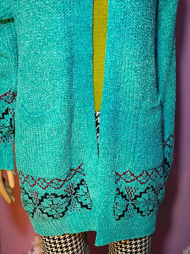 Cardigan color turquesa - 2