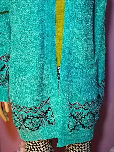 Cardigan color turquesa - miniatura 2