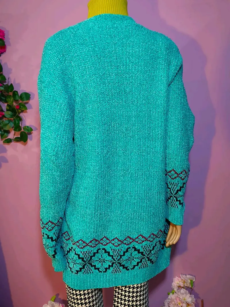 Cardigan color turquesa - 3