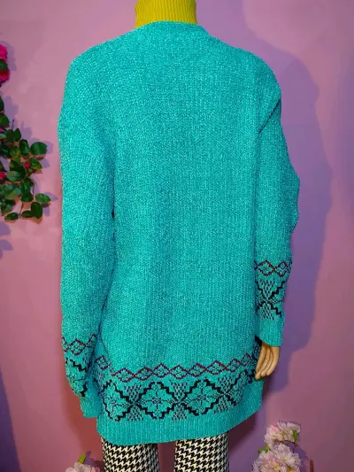 Cardigan color turquesa - miniatura 3