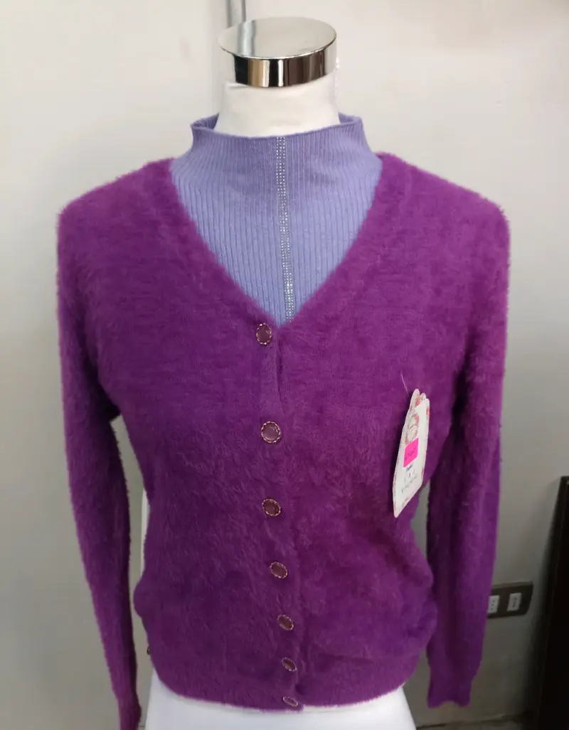 Chaleco peludito morado para mujer