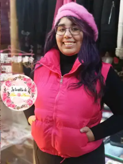 Puffa simil parka en color Fucsia - miniatura 2