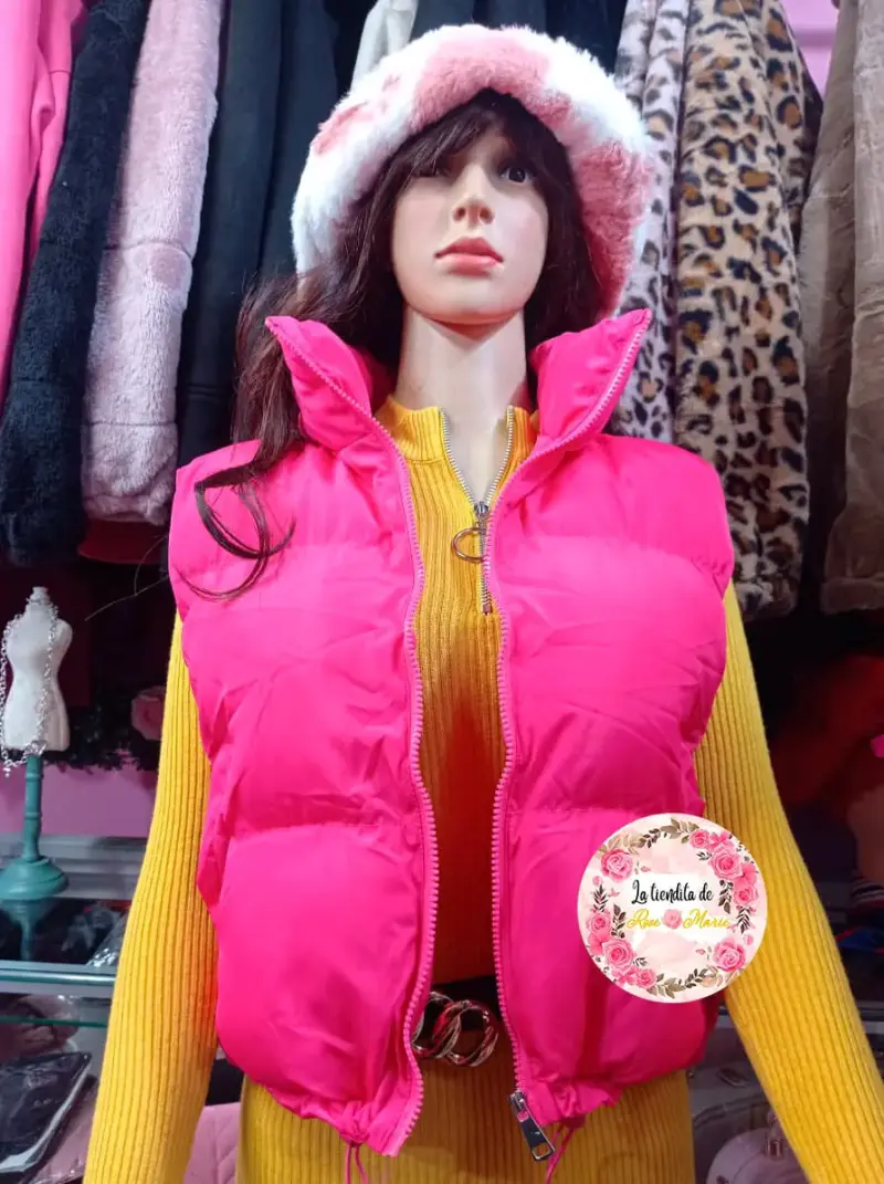 Puffa simil parka en color Fucsia - 3