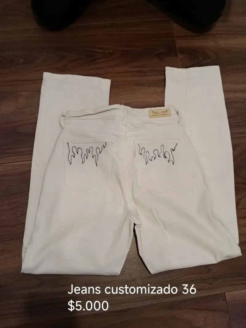 Jeans blancos personalizados talla 36 - 2