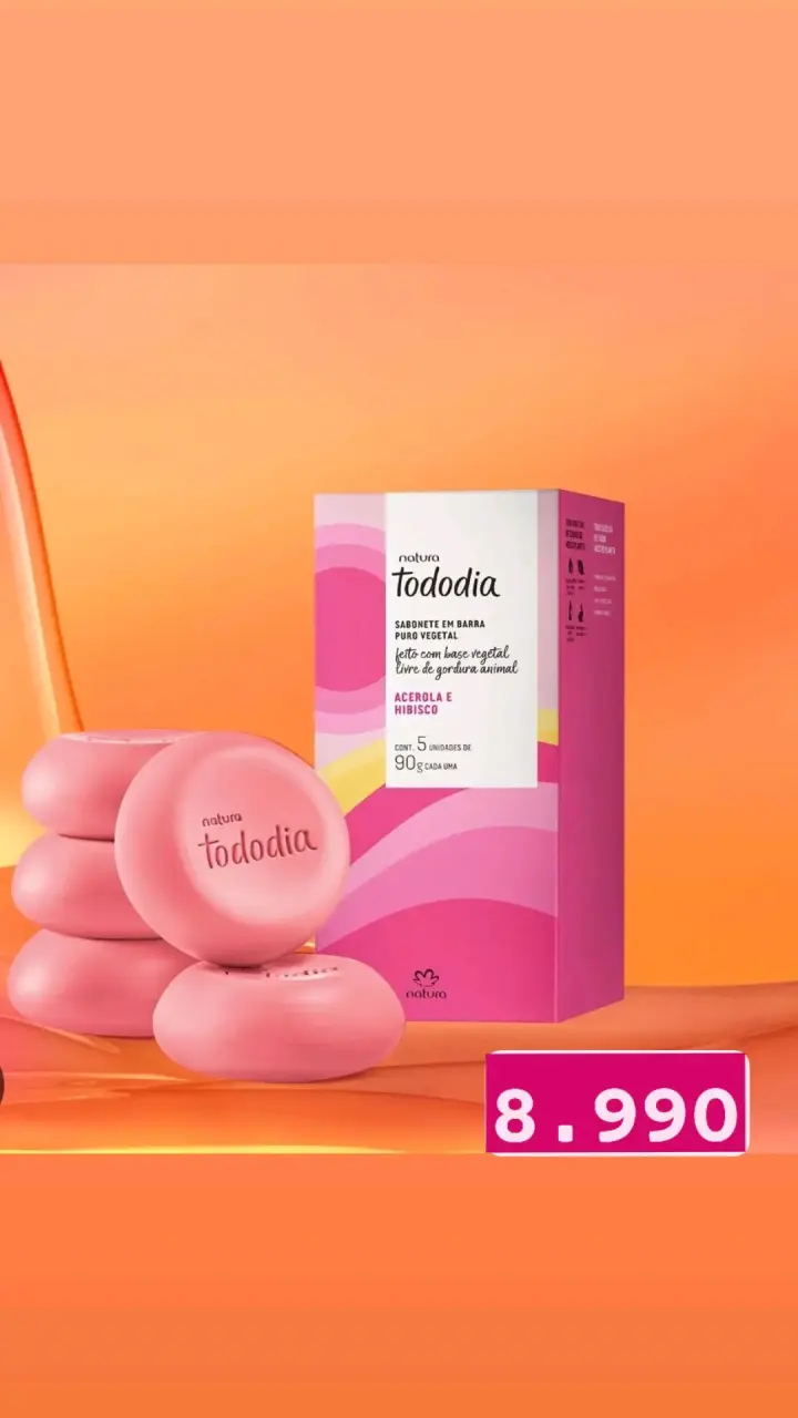 Jabón en barra Natura Tododia Acerola e Hibisco