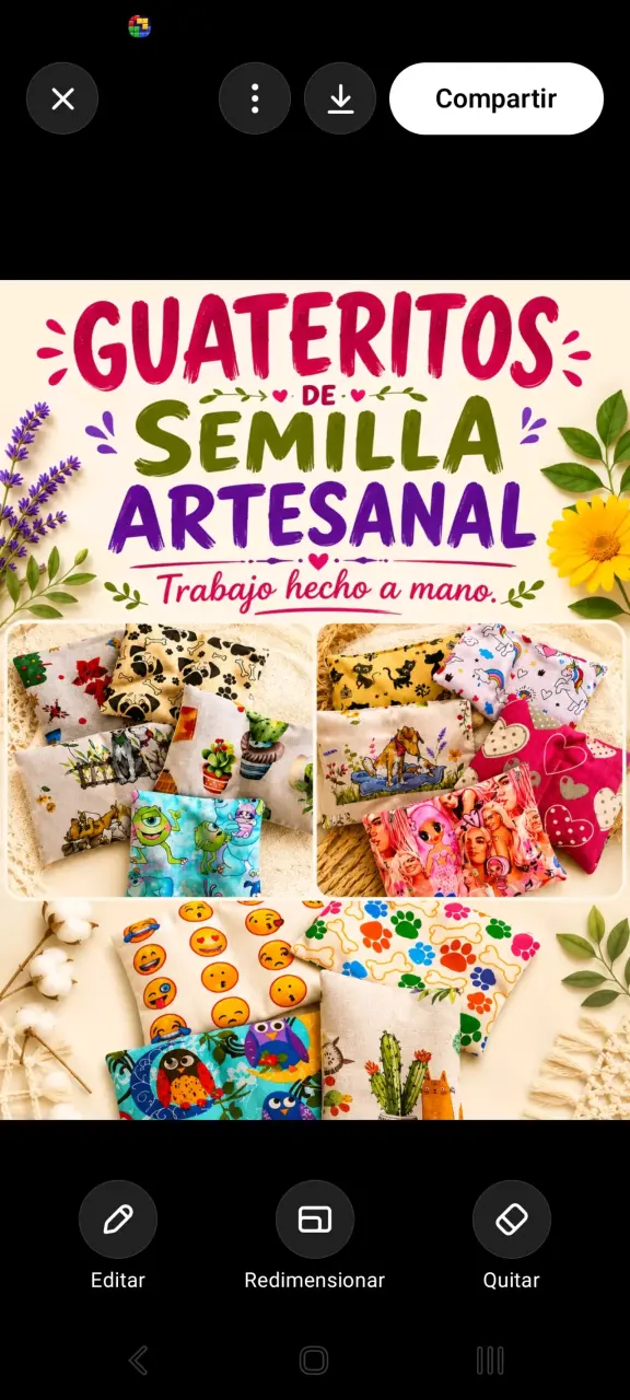 Guateritos de semilla artesanal con diseños variados