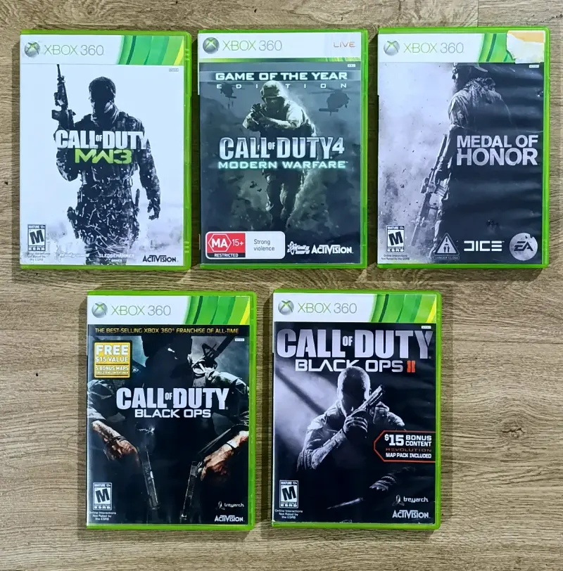 juegos Xbox 360 Call of Duty y Medal of Honor