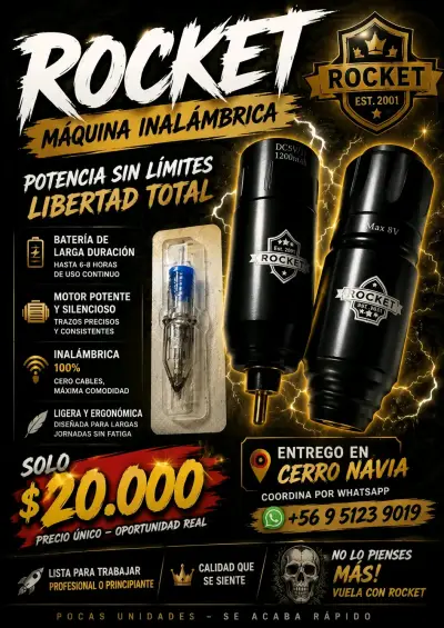 Máquina de tatuaje Rocket con cartucho - miniatura 2
