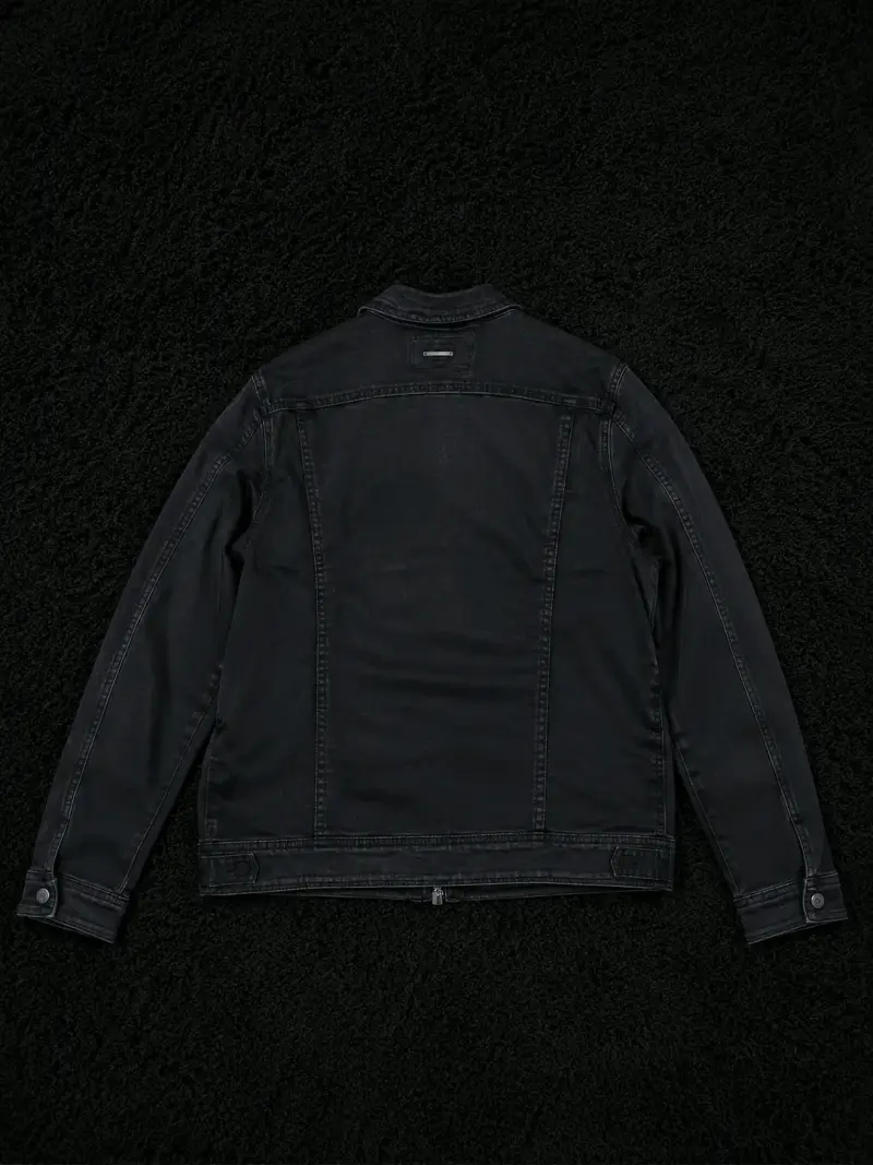 Chaqueta de cuero negra para hombre marca mossino - 2