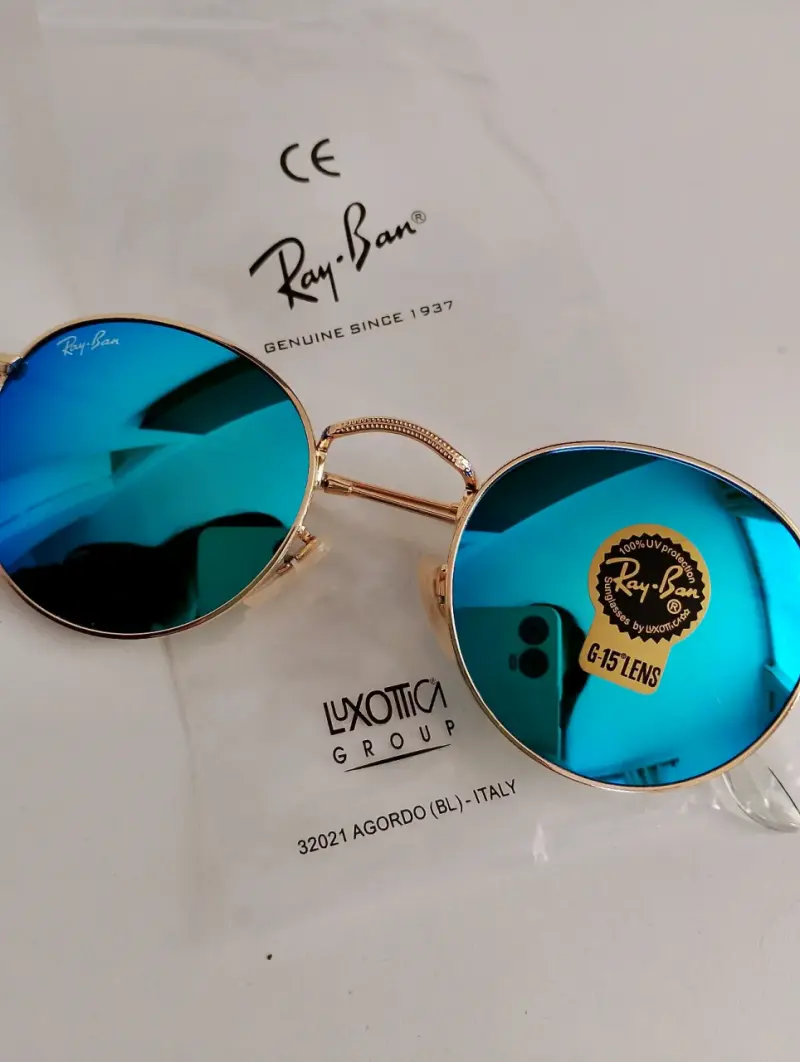 Gafas de sol Ray-Ban azul espejadas. - 1