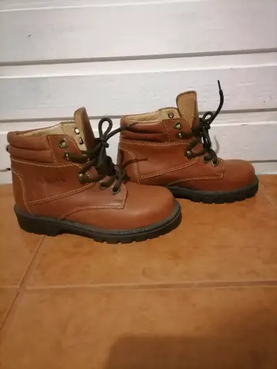 Botas de cuero marrón para niños - miniatura 2
