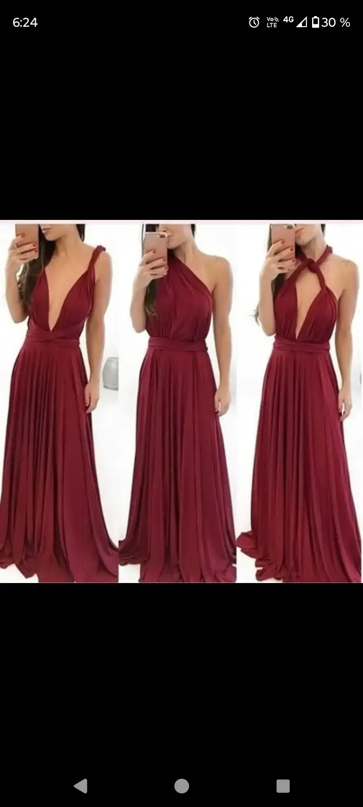 Vestido largo rojo versátil para mujer