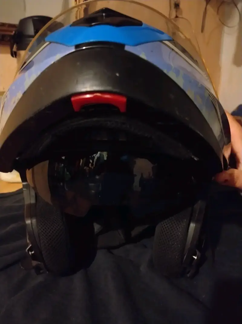 Casco de moto Yema YM-925 azul con visor - 3