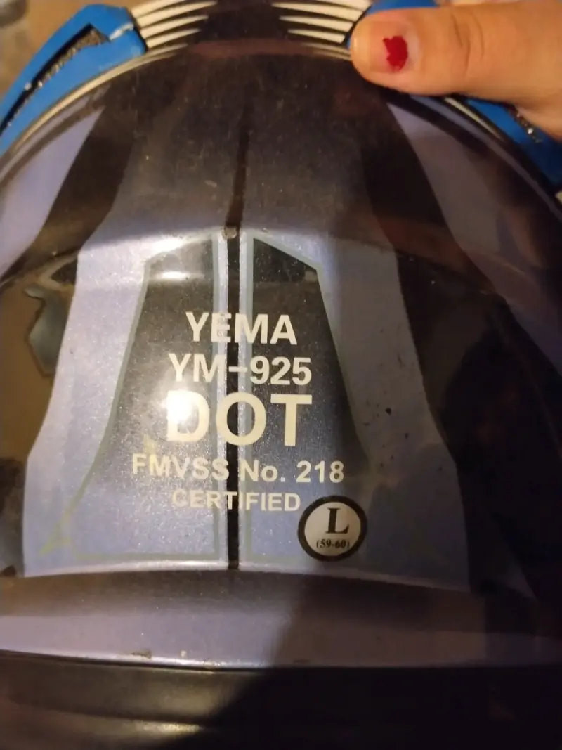 Casco de moto Yema YM-925 azul con visor - 4