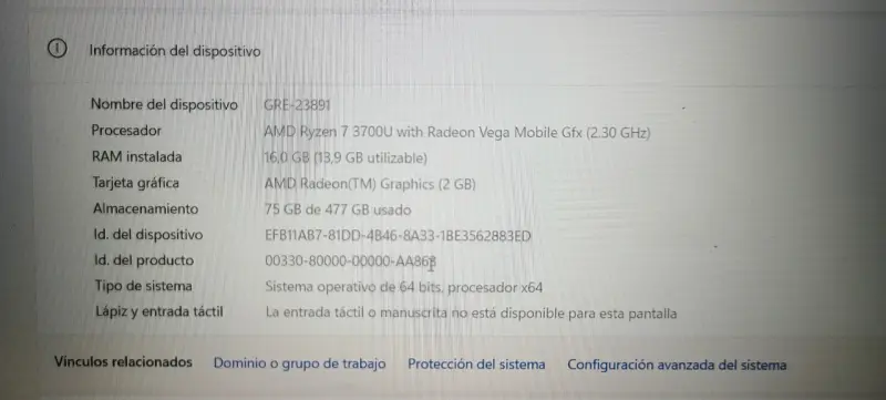Laptop con Procesador Ryzen 7 y 16GB RAM - 3