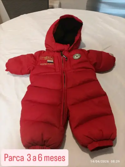 Parca roja para bebé 3 a 6 meses - miniatura 1