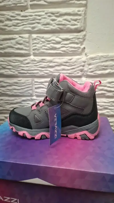 Botas de trekking para niños Verazzi gris y rosado - miniatura 1