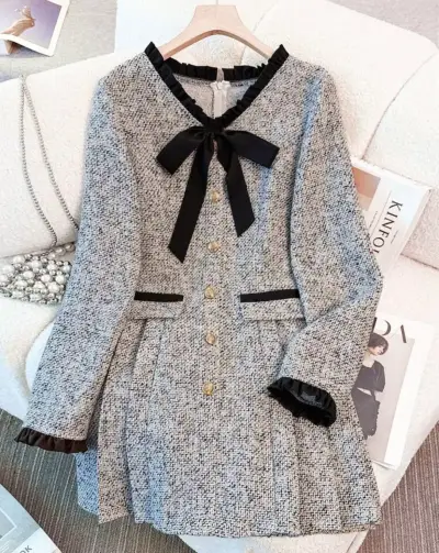 Vestido elegante  de lanilla NUEVOS tallas S - miniatura 1