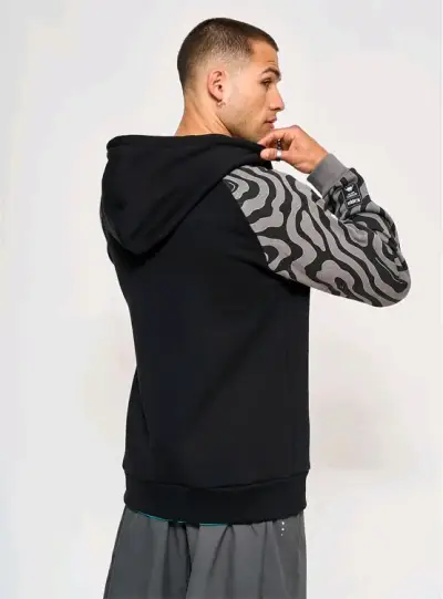 Polerón con capucha negro y gris para hombre - miniatura 2