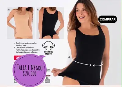 Camiseta de control negra Leonisa - miniatura 6